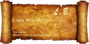 Lupu Bibiána névjegykártya